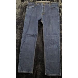 M&S Jeans Mens Size 42 Blue Denim Cotton 5-Pocket Design Straight Leg Flat Front